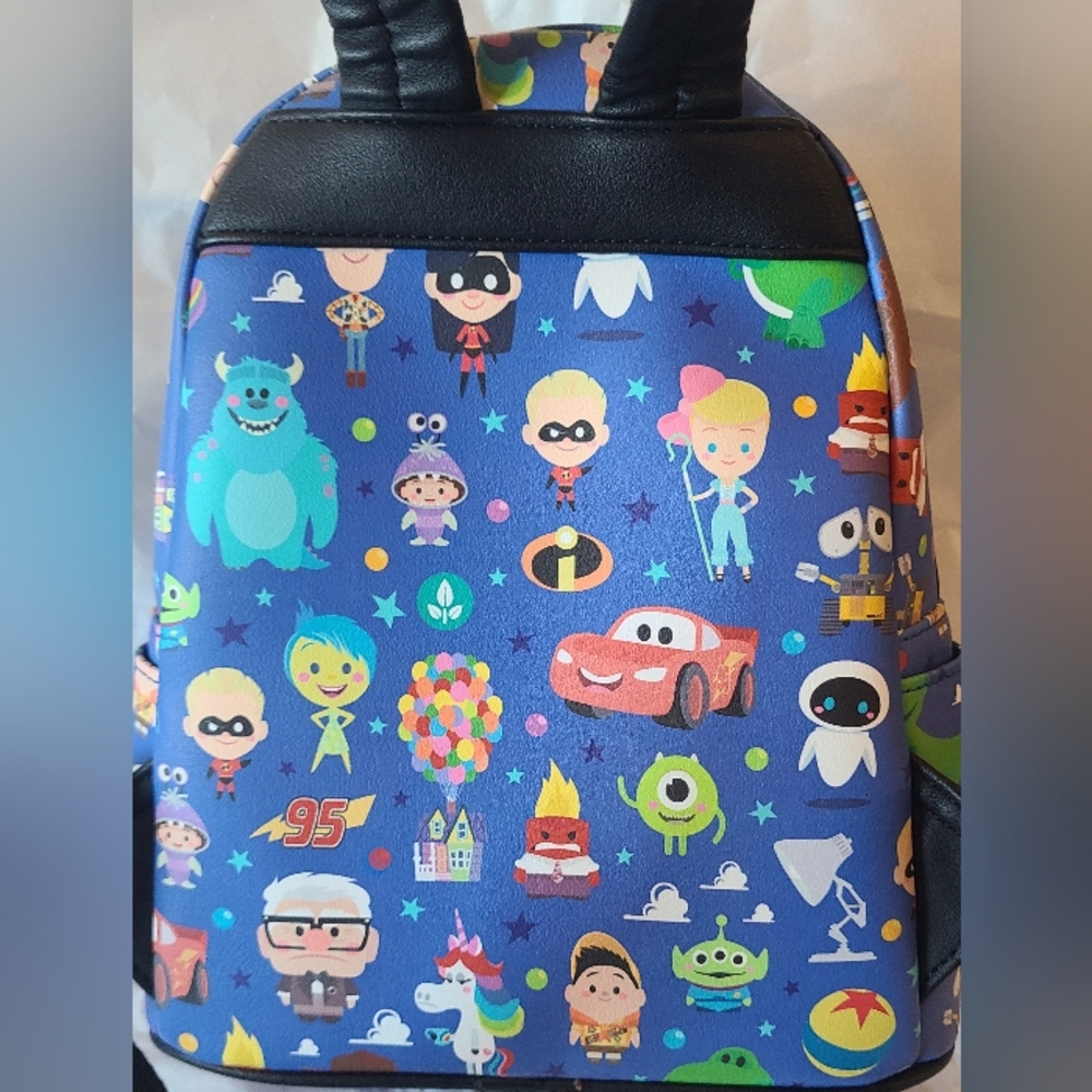 Loungefly Disney Pixar Chibi Characters Mini Backpack, Blue - Picture 8 of 12